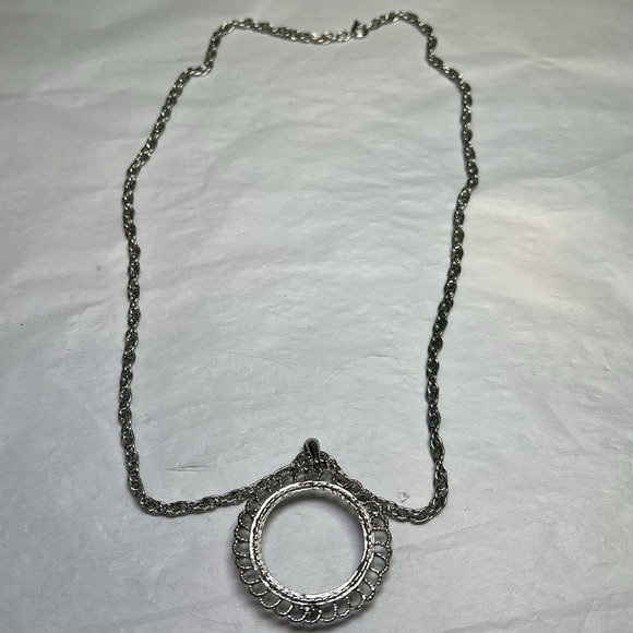 The Unbranded Brand Jewelry - 925 Sterling Silver Dime Bezel Coins Prong‎ Back Illusion Edge 24" Chain